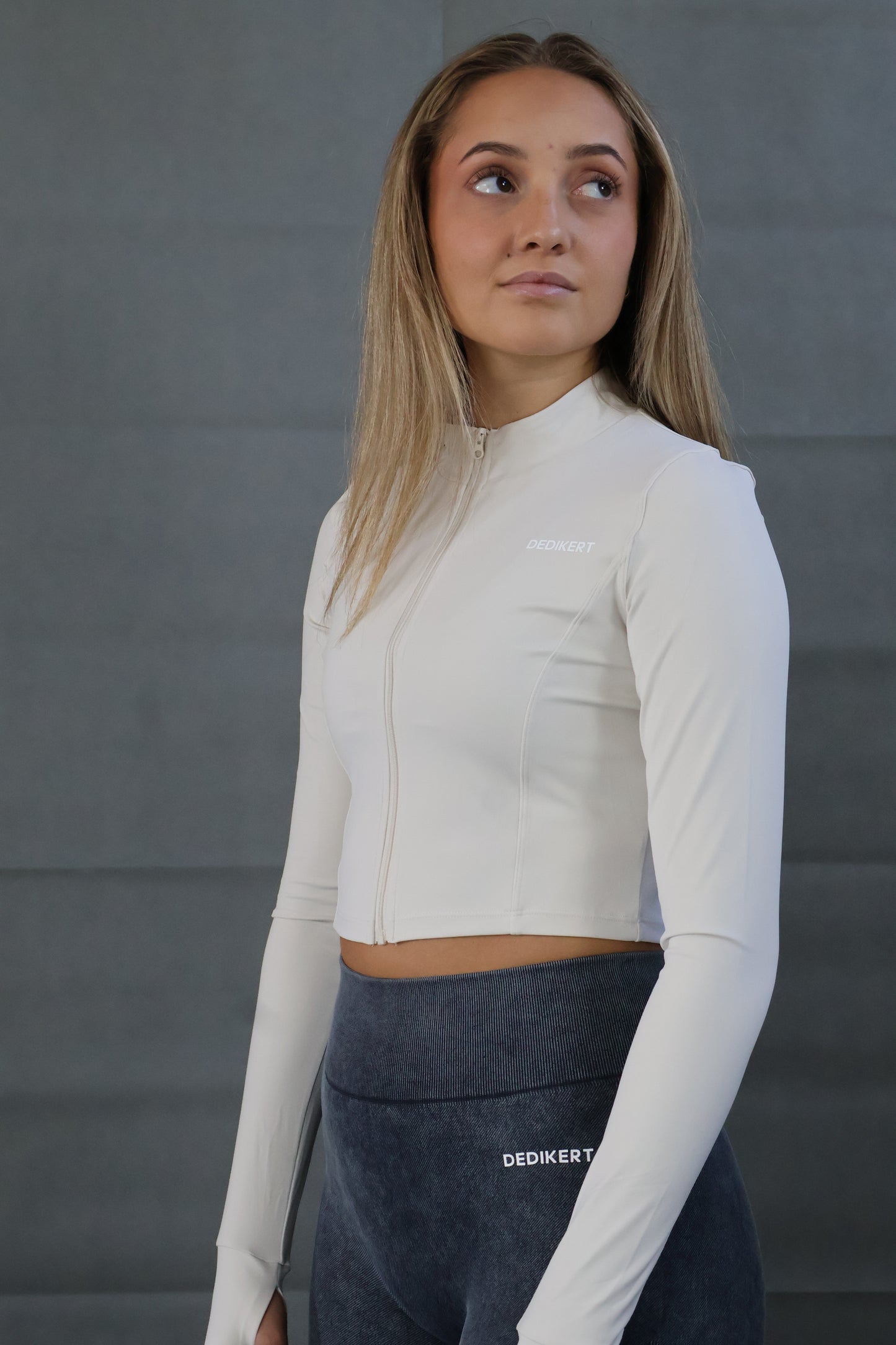 Hvit Zip Jakke